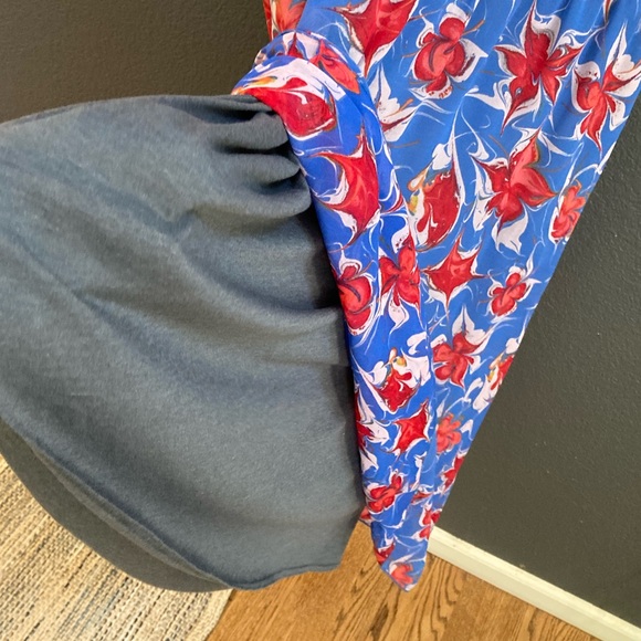 RACHEL ROY floral print XL dress, asymmetric hemline w/ leather belt - like new. - Picture 9 of 15